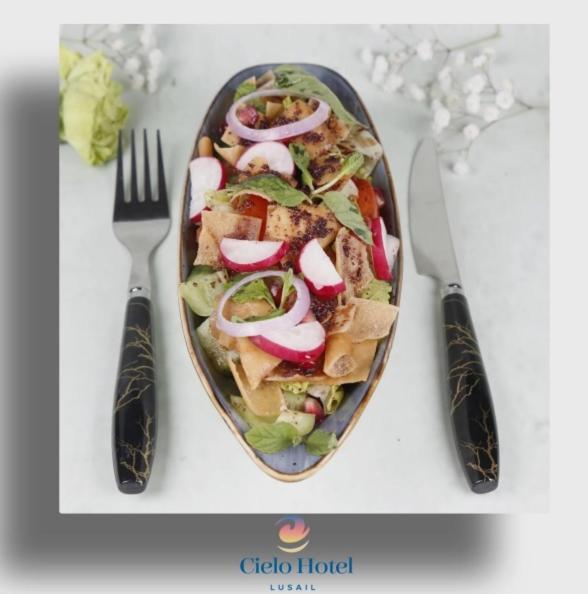 Cielo Hotel Lusail Qatar Exterior photo A fattoush salad