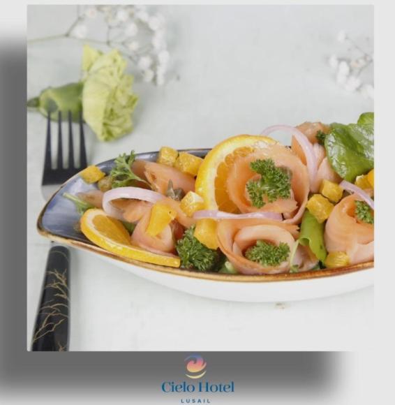 Cielo Hotel Lusail Qatar Exterior photo Salmon salad